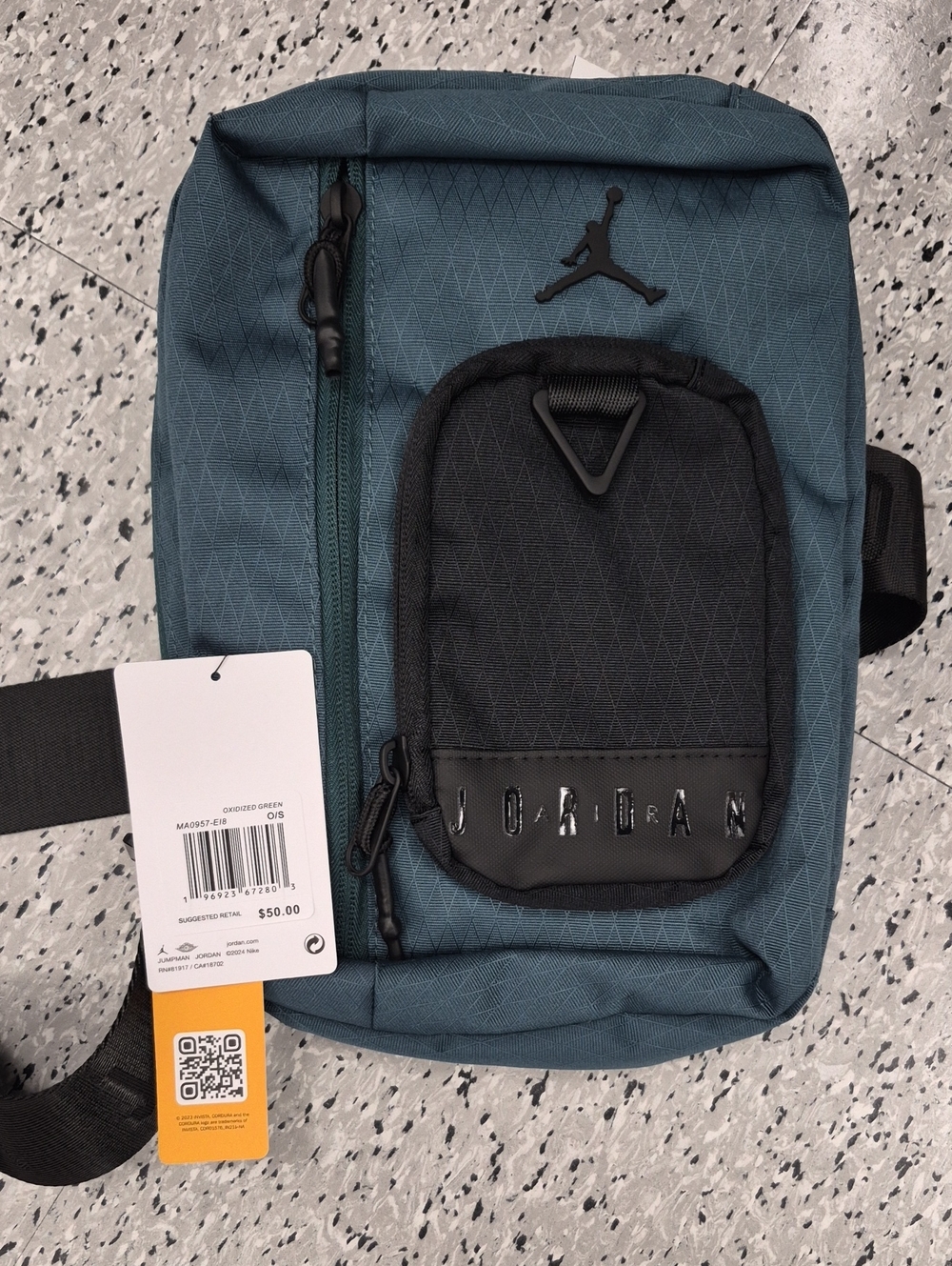 Jordan Teal and Black Sling Belt Bag